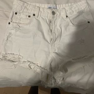 White Zara jean shorts